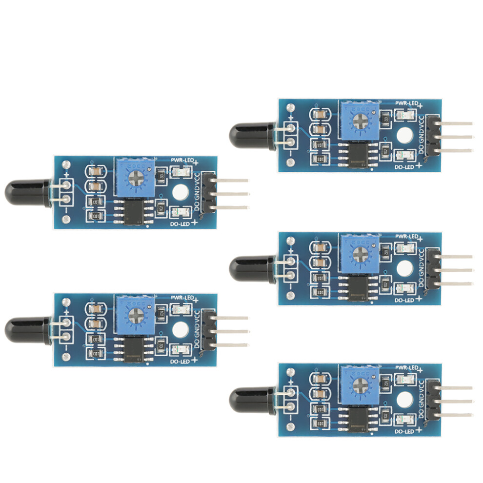 5 Pcs Ir Flame Sensor Module Detector Smartsense Light