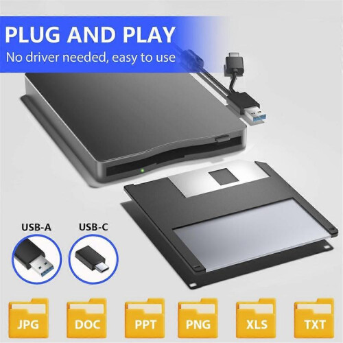 3.5 Inch External Floppy Disk Drive with USB Type-C 2