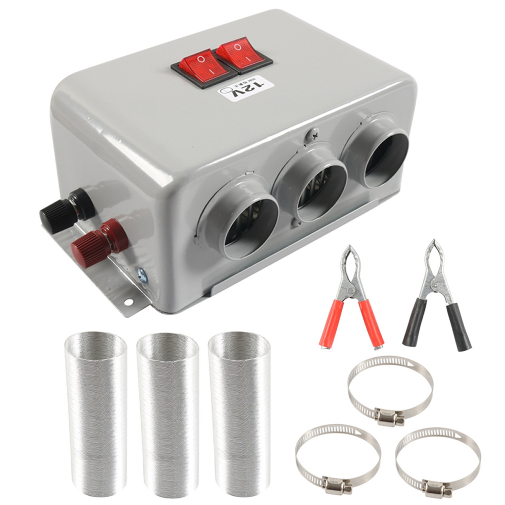 600W Car Universal Electric Heater Kits 3 Hole 12V Dc Heating Fan 4713648039207