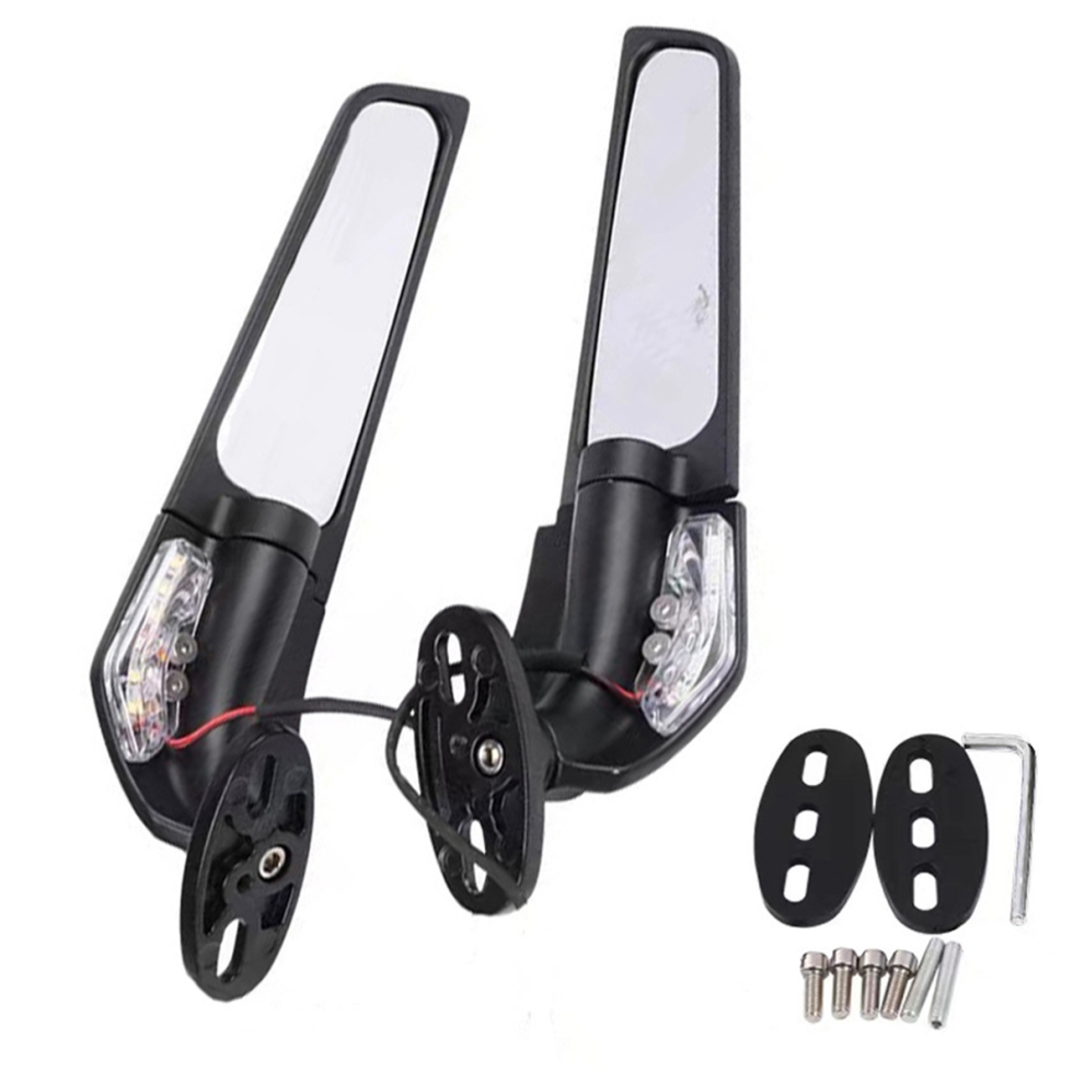 Motorcycle Rearview Mirror With Mirror Parts Adjustable Spoiler Light 4713648037906