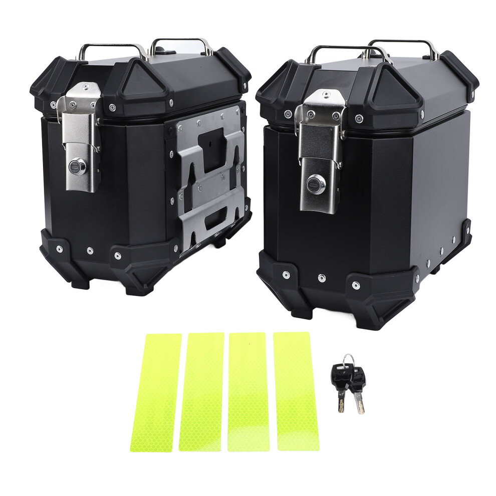 18L Motorcycle Side Case Aluminium Alloy Motorbike Black 8320539834405