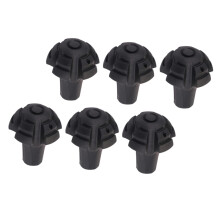 6Pcs Trekking Pole Foot Sleeves Round Protectors Black Durable TPR Material Slip Design for Outdoor Safety
