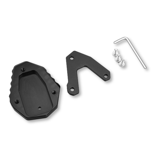Motorcykel Kickstand Side Stand Enlarger Pad Sølv & Sort 1