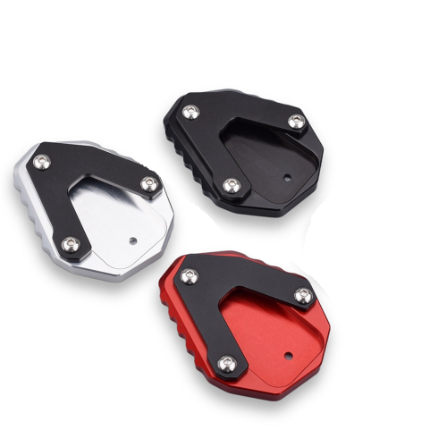 Motorcykel Kickstand Side Stand Enlarger Pad Sølv & Sort 2