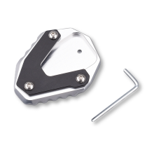 Motorrad-Kickstand-Seitenständer-Vergrößerungspolster Silber & Schwarz