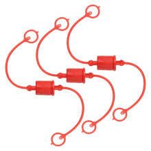 3/4" ISO-A Hydraulic Coupler Male Dust Cap Set, Rubber Female Plug Cover with Retention Ring, Red Quick Disconnect Fittings