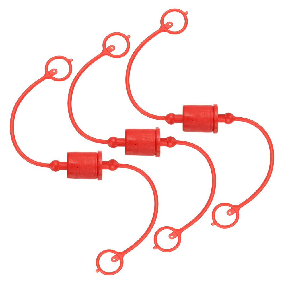 3/4" Iso-A Hydraulic Coupler Male Dust Cap Set, Rubber Female Plug Cover With Retention Ring, Quick Disconnect Fittings Red 6447073412424