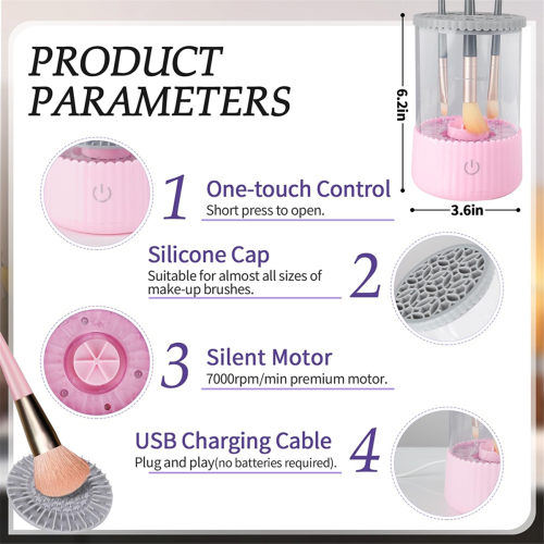 Elektrisk makeupbørsterenser USB makeupbørstevasker 2