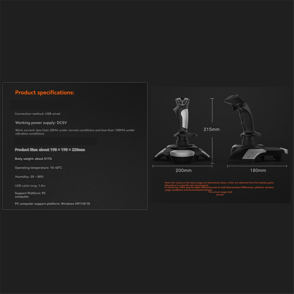F16 Aviation Simulated Flight Stick Joystick For Window Pc 4713648045703