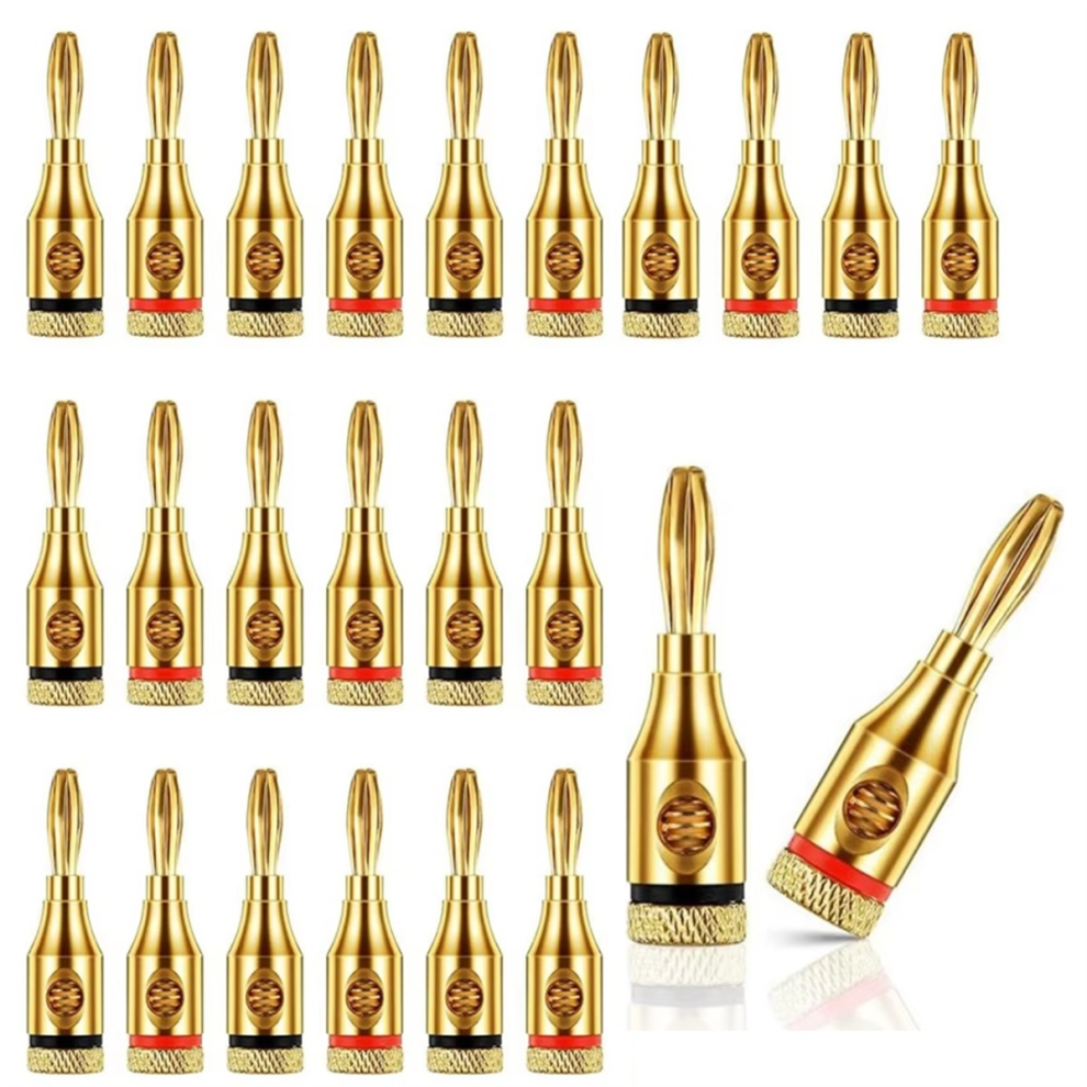 24Pcs 4Mm Musical Cable Wire Banana Plug Audio Speaker Connector 4713648048261