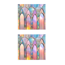 Retro Colorful Window Stickers PVC Electrostatic Vintage Church