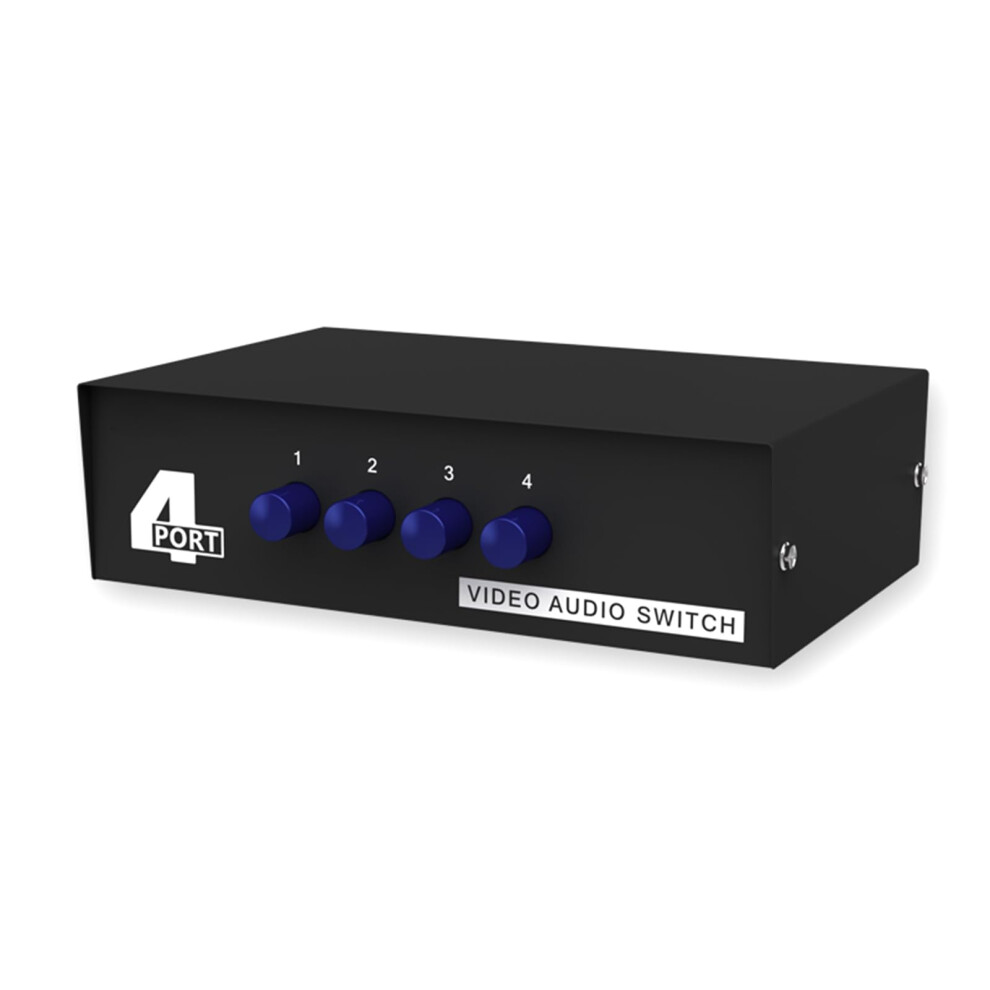 4 Input Video Composite Switcher 4-Way Selector For Standard Connectors, Seamless Signal Switching, Compatible With Rca 6447073412844