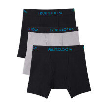 Calzoncillos transpirables Fruit Of The Loom para hombre, ropa interior que absorbe la humedad, varios colores, bσxer de malla de algodσn - Negro