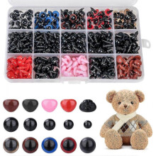 Plastic Doll Eyes, 752 Piece Safety Eyes and Gaskets Set for Toy Making, Colorful Plastic Safety Eyes and Noses with Gaskets