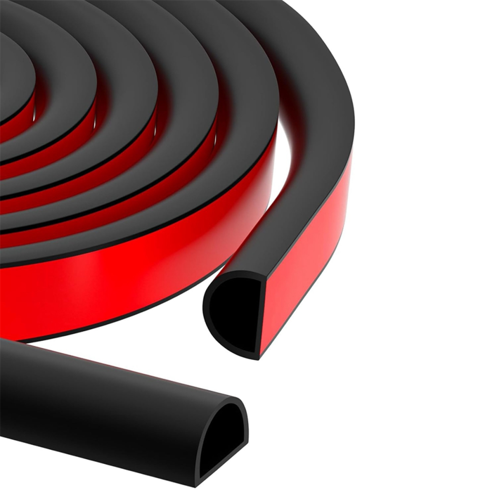 23Ft Weather Stripping Door Seal, Silicone Weather Stripping Black 4713648050363