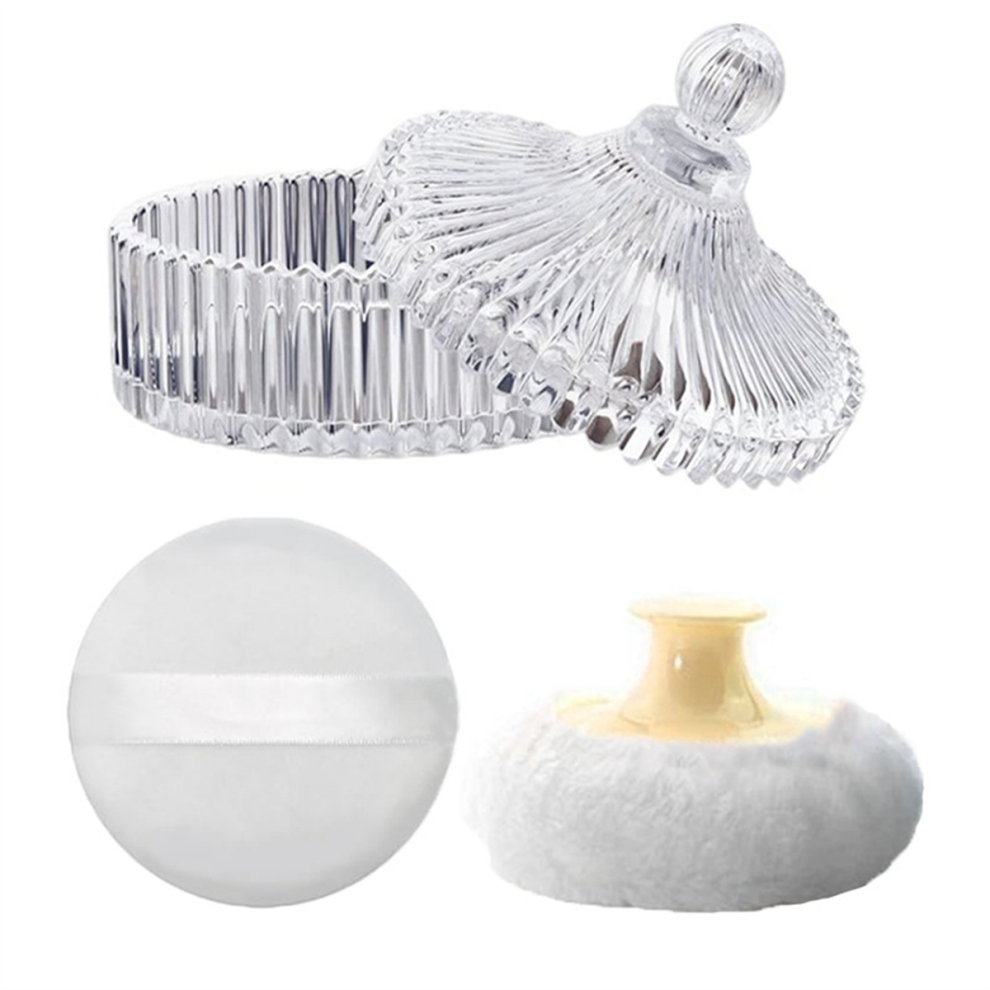 Body Powder Puff and Container Kit , Dusting Powder Puff for Women B