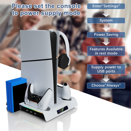The Multifunctional Host Cooling Charging Dock is for PS 5 Slim 1