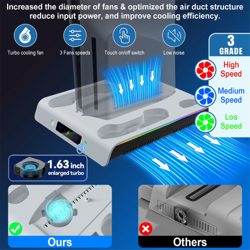 The Multifunctional Host Cooling Charging Dock is for PS 5 Slim 2