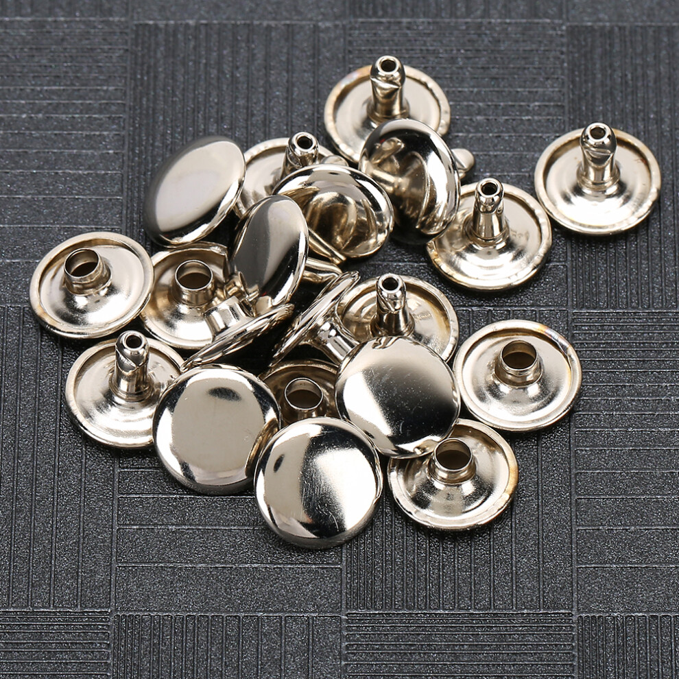 Rivet Round Stud Nails 200 Sets 12X10mm Silver For Jeans Leather Shoes Bags 5011346339384