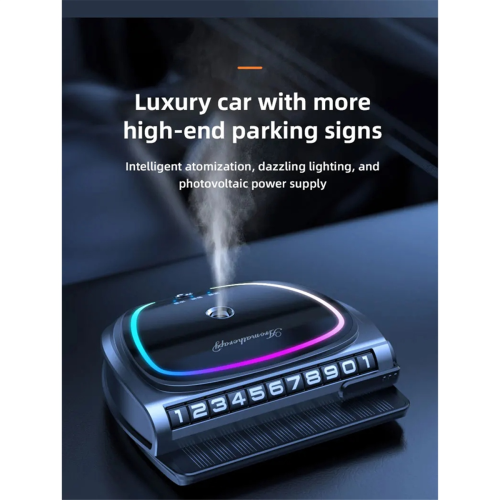 Solar Car Aromatherapy Ornaments Temporary Parking Number Plate 2