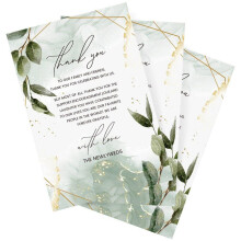 50 Pcs Floral Thank You Cards Set for Wedding, Baby Shower, and Anniversary – Elegant Note Cards for Dining Table Decor