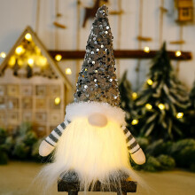 Christmas Faceless Dwarf Dolls 11.81 Inch Large Swedish Tomte Gnomes Plush Grey Christmas Tree Topper Holiday Decor