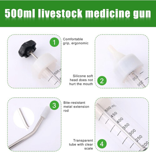 Large Veterinary Metal Feeding , Adjustable Livestock Drench- 2