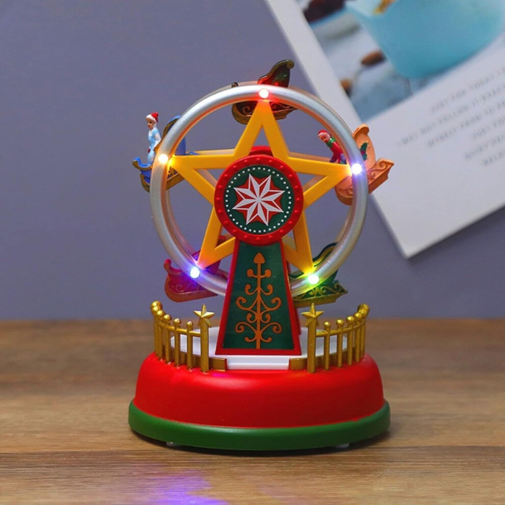 (B) Christmas Decorations Xmas Tree Ornaments Christmas Glowing Music Carousel Ferris Wheel Xmas Gifts Christmas Eve Gifts Christmas Ornaments Xmas Gi