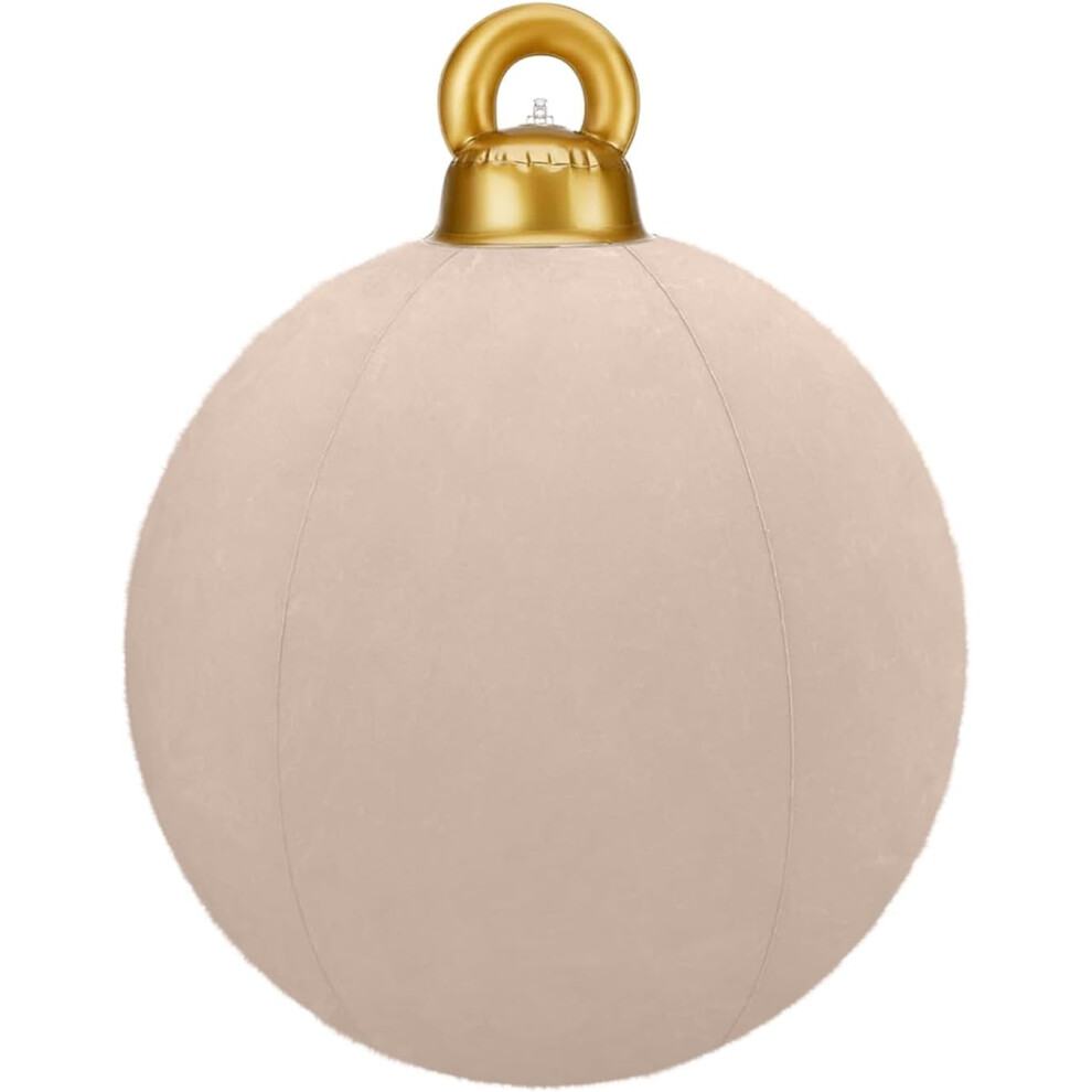 (C) Christmas Decorations Sale Clearance Giant 17.8 Inch Flocked Velvet Christmas Balls Inflatable Holiday Inflatables Outdoor Decorations