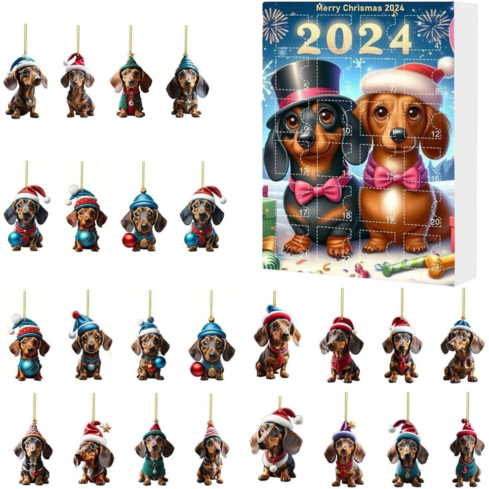 Christmas Decorations Christmas Tree Decorations New 2024 Christmas Holiday Advent Calendar Advent Calendar Collectible Funny Dog Set Xmas Tree Decora