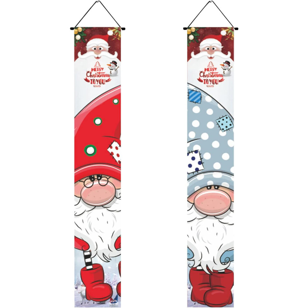 (J) Christmas Ornament Holiday Decorations Merry Christmas Banner Outdoor Indoor Christmas Decorations Welcome Hanging Couplet Christmas Ornament for