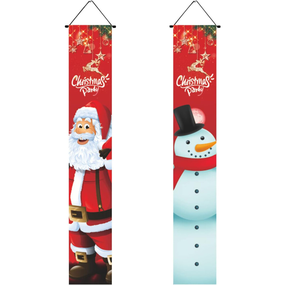(F) Christmas Ornament Holiday Decorations Merry Christmas Banner Outdoor Indoor Christmas Decorations Welcome Hanging Couplet Christmas Ornament for