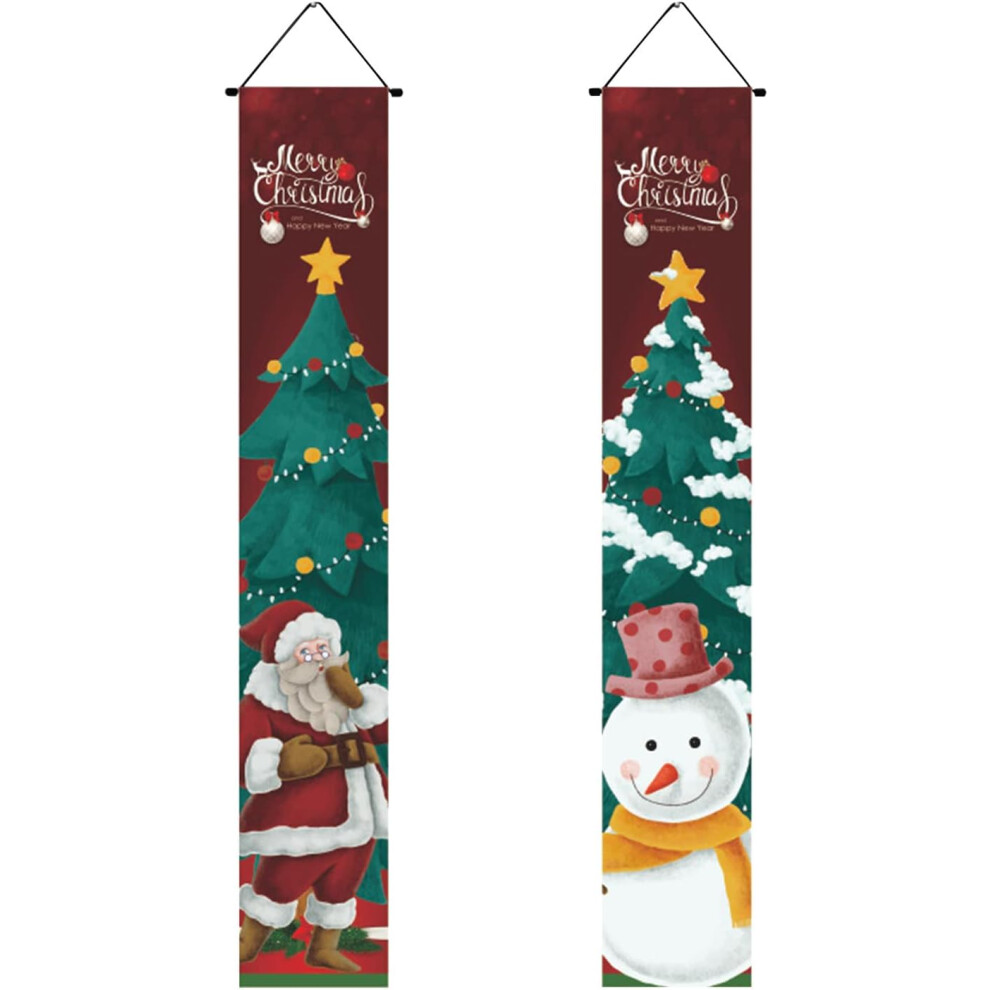 (M) Christmas Ornament Holiday Decorations Merry Christmas Banner Outdoor Indoor Christmas Decorations Welcome Hanging Couplet Christmas Ornament for