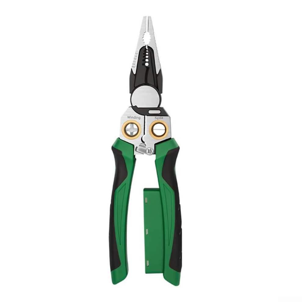 Multi-Function Wire Stripper Tool With Voltage Tester, Ergonomic Handle, Carbon Steel Pliers For Electrical Work And Crimping 6038364086136