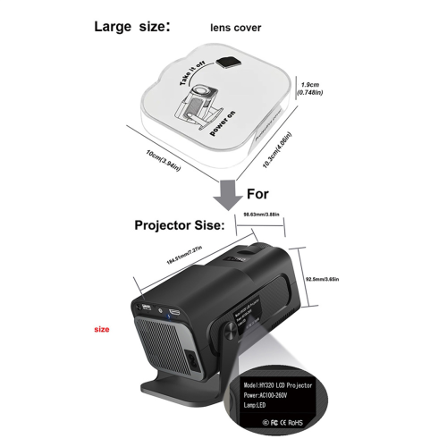 HY320 Projector Lens Cover Dust Protection Cap for HY320 2