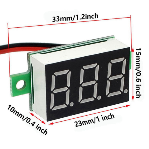 10 stücke 2 Drähte Mini Digital Voltmeter DC 2,5 V-40 V Digitale Spannung 1