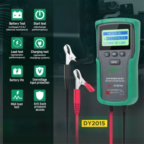 Tester per batteria auto 12V e 24V, strumento per batteria CA con carico automatico DY2015A 2