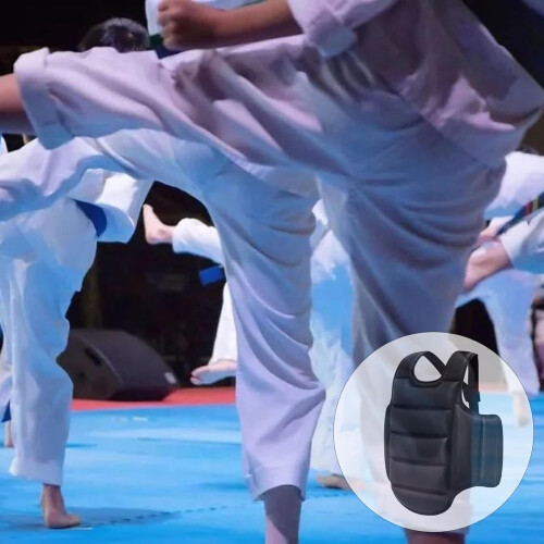 Boxing Body Protector 25x29.5 Reversible Adjustable Chest Pad Sponge Filled Multi-Purpose for Karate Sanda 2