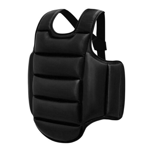 Boxing Body Protector 25x29.5 Reversible Adjustable Chest Pad Sponge Filled Multi-Purpose for Karate Sanda