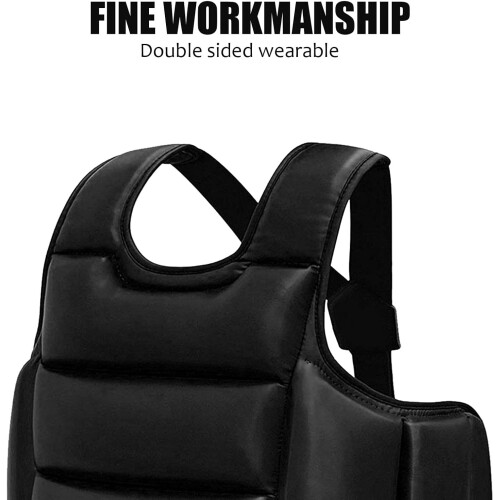 Boxing Body Protector 25x29.5 Reversible Adjustable Chest Pad Sponge Filled Multi-Purpose for Karate Sanda 1