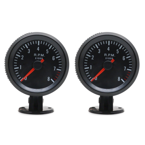 2 peças 2 polegadas 52 mm medidor de carro tacômetro medidor de RPM 0-8000 RPM analógico