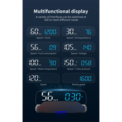 C7B Auto OBD HUD Head Up Display Tachometer mit Voltmeter Kompass 2