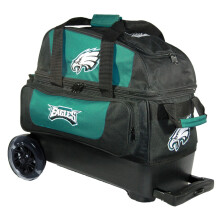 Strikeforce Bowling NFL Philadelphia Eagles Two Ball Bowling Roller Bag with Ball Shoe and Accessory Pockets
