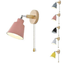 Bedside Night Light Nordic Wooden Wall Lamp Bedside Wall Lamp Bedroom Corridor with Zipper Zekai