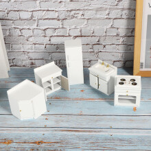 12 Mini-Wohnzimmer-Küchenpuppenhaus-Set, Weiß, 8,8 cm