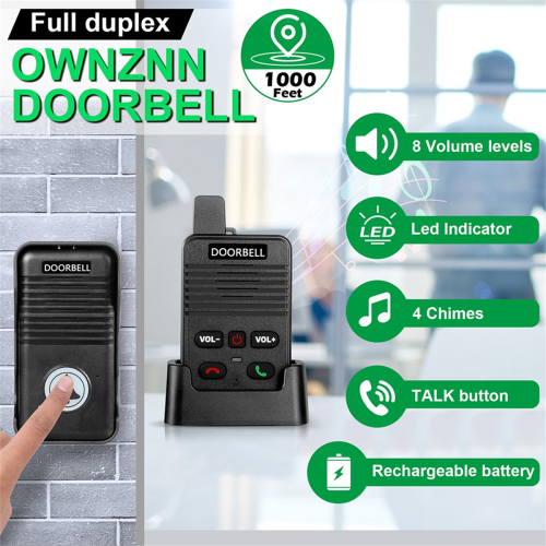 Wireless Voice Duplex Intercom Doorbell House Home Audio 1