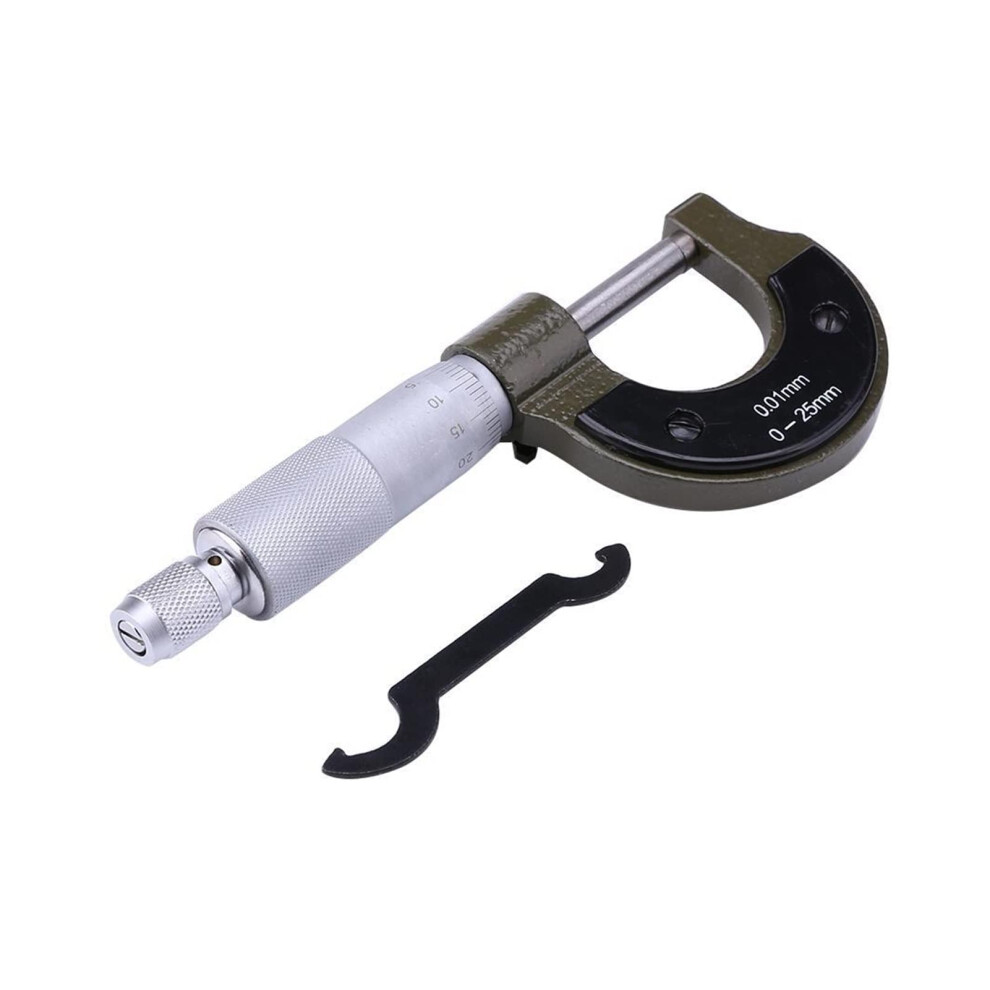 Outside Micrometer 0-25Mm Metric Precision Gauge Tool With 0.01Mm Accuracy And Mini Wrench For Diameter Measurements 6447073415166