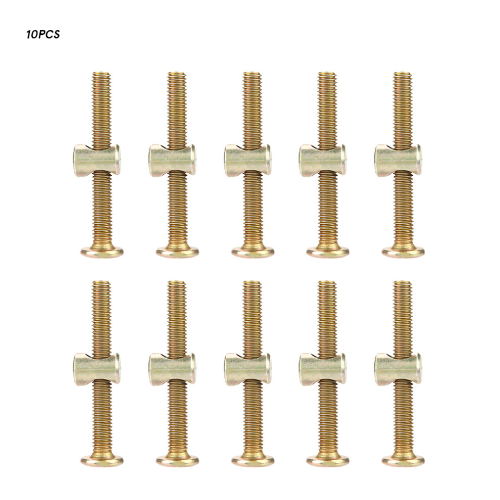 10PCS M6 Carbon Steel 50mm Furniture Bolts With