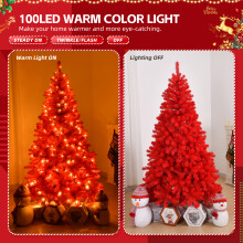 6 FT Artificial Christmas Tree w/ DIY 100 Warm Lights Battery Operated
