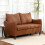 Homcom (Brown) HOMCOM Modern 2 Seater Sofa, PU Leather Upholstered Loveseat Settee 6